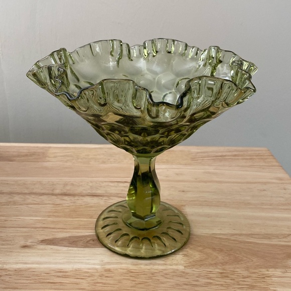 SOLD-Fenton Colonial Ruffled Glass Dish - Picture 2 of 7